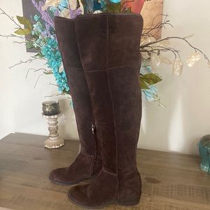 Sam Edelman Over The Knee Brown Suede Leather Boots